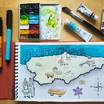 Asturies. Traditional illustration, Infographics, Drawing, Artistic Drawing, Digital Illustration, and Digital Painting project by frantzonita - 07.11.2021