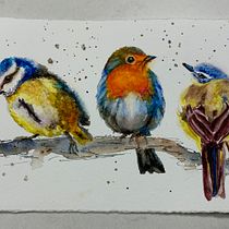 Mon projet du cours : Techniques artistiques d'aquarelle pour illustrer les oiseaux. Traditional illustration, Watercolor Painting, Realistic Drawing, and Naturalistic Illustration project by carolinetalbot - 07.12.2021