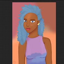 My project in Female Character Portraits in Procreate course. Projekt z dziedziny Trad, c, jna ilustracja, Ilustracja c, frowa, R, sunek c i frow użytkownika aliyah_jimoh - 09.07.2021