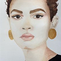 My project in Watercolor Portrait from a Photo course. Traditional illustration, Watercolor Painting, and Portrait Drawing project by Katarina Johansson - 07.13.2021
