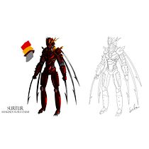 Mi Proyecto del curso: Introducción al diseño de personajes para animación y videojuegos: Surtur. Un projet de Illustration traditionnelle, Animation, Conception de personnages, Jeux vidéo , et Conception de jeux vidéo de Gabriel Strange - 14.07.2021