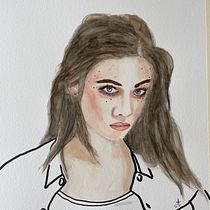 Mon projet du cours : Portrait à l'aquarelle d'après une photo. Traditional illustration, Watercolor Painting, and Portrait Drawing project by avauvert - 07.14.2021