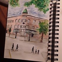 My project in Architectural Sketching with Watercolor and Ink course. Sketching, Drawing, Watercolor Painting, Architectural Illustration, Sketchbook & Ink Illustration project by Sherri Moore - 07.12.2021