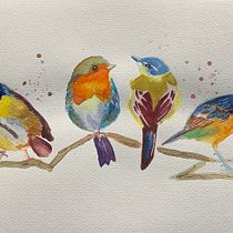 Mi Proyecto del curso: Acuarela artística para ilustración de aves. Traditional illustration, Watercolor Painting, Realistic Drawing, and Naturalistic Illustration project by Katherine Guerra - 07.12.2021