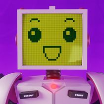 Robot Game Boy Classic. Projekt z dziedziny  Motion graphics, Projektowanie postaci, Projektowanie produktowe,  Modelowanie 3D, Trad, c i jna ilustracja użytkownika Gerardo Adrian Villalba - 06.07.2021