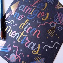 Mi Proyecto del curso: Lettering con acuarelas metálicas. Un proyecto de Lettering, Pintura a la acuarela, H y lettering de Rebeca Molina - 16.07.2021