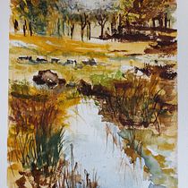Mon projet du cours : Paysages naturels à l’aquarelle. Fine Arts, Painting, and Watercolor Painting project by dcrauwels - 07.16.2021