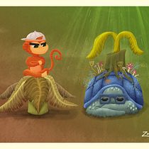 "The Monkey and the Turtle" by Dr Jose Rizal (Illustrated by @CedZabala). Traditional illustration, Fine Arts, Painting, Pencil Drawing, Drawing, Watercolor Painting, Children's Illustration, and Narrative project by Cedrick Zabala - 07.06.2021