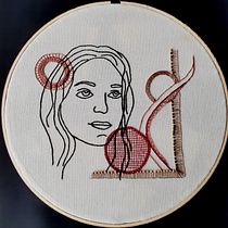 Mi Proyecto del curso: Retrato lineal bordado. Bordado projeto de Paulina Oses - 16.07.2021