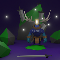 Mi Proyecto del curso: Modelado de personajes low poly para videojuegos  Ein Projekt aus dem Bereich 3D, 3-D-Modellierung, Videospiele, Design von 3-D-Figuren und Design für Videospiele von William Felipe Santana - 14.07.2021