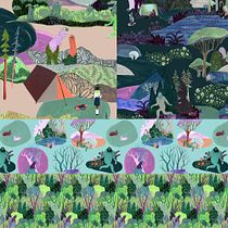 My project in Illustrated Pattern Design course. Design, Traditional illustration, Pattern Design, and Printing project by Erin Johnson - 07.17.2021
