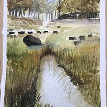 Mon projet du cours : Paysages naturels à l’aquarelle. Fine Arts, Painting, and Watercolor Painting project by cdeblais - 07.17.2021