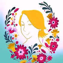 Mi Proyecto del curso: Retrato ilustrado con elementos botánicos. Un progetto di Illustrazione tradizionale, Illustrazione digitale, Illustrazione botanica e Disegno digitale di Gemma Perez - 17.07.2021