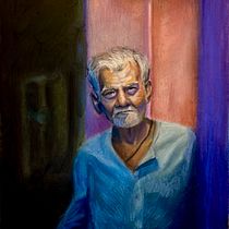 My project in Realistic Chalk Pastel Portraits course: New Delhi Tin Box Salesman. Traditional illustration, Fine Arts, Drawing, Portrait Drawing, and Realistic Drawing project by ronald.onerheim - 07.18.2021