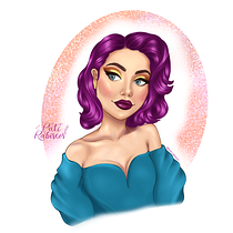 Meu projeto do curso: Retrato de personagens femininas com Procreate. Projekt z dziedziny Trad, c, jna ilustracja, Ilustracja c, frowa, R, sunek c i frow użytkownika Patrícia Conceição de Brito - 18.07.2021