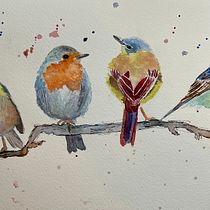 My project in Artistic Watercolor Techniques for Illustrating Birds course. Traditional illustration, Watercolor Painting, Realistic Drawing, and Naturalistic Illustration project by Keli DiRisio - 07.19.2021
