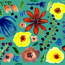 My project in Vibrant Floral Patterns with Watercolors course. Traditional illustration, Pattern Design, Watercolor Painting, and Botanical Illustration project by ningpan0116 - 07.20.2021