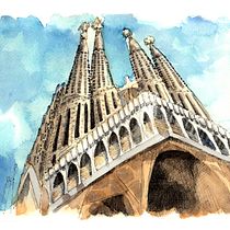 Dibujo arquitectónico con acuarela y tinta. Sketching, Drawing, Watercolor Painting, Architectural Illustration, Sketchbook & Ink Illustration project by Catherine Preciado - 07.20.2021