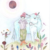 My project in Introduction to Children’s Illustration course - Jack and the Beanstalk. Traditional illustration, Fine Arts, Painting, Pencil Drawing, Drawing, Watercolor Painting, Children's Illustration, and Narrative project by kathrynga - 07.21.2021