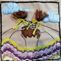 Mi Proyecto del curso: Técnicas de bordado para crear peinados con volumen. Een project van Ontwerp van accessoires, Kostuumontwerp, Borduurwerk y Kleurentheorie van Adela V - 21.07.2021