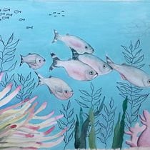 Mi Proyecto del curso: Ilustración de universos marinos en acuarela. Un projet de Illustration traditionnelle, Peinture, Aquarelle et Illustration naturaliste de Carolina Petzold Maldonado - 21.07.2021