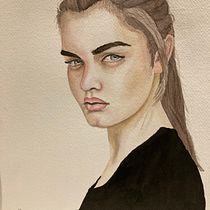 Meu projeto do curso: Retrato em aquarela a partir de uma fotografia. Traditional illustration, Watercolor Painting, and Portrait Drawing project by Gilda Pica - 07.21.2021