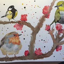 My project in Artistic Watercolor Techniques for Illustrating Birds course. Traditional illustration, Watercolor Painting, Realistic Drawing, and Naturalistic Illustration project by ladavisuk - 07.22.2021