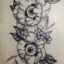 My project in Botanical Tattoo with Pointillism course. Un progetto di Design di tatuaggi, Illustrazione tradizionale e Illustrazione botanica di kittyameliaharvey - 23.07.2021