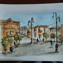 Mi Proyecto del curso: Paisajes urbanos en acuarela. Un projet de Beaux Arts, Aquarelle et Illustration architecturale de Teresa Pérez Coto - 20.07.2021