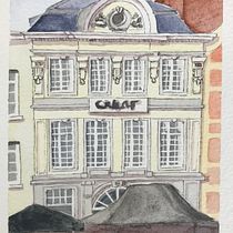 My project in Architectural Sketching with Watercolor and Ink course. Sketching, Drawing, Watercolor Painting, Architectural Illustration, Sketchbook & Ink Illustration project by i_sabelle - 07.23.2021