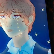 The boy of the stars. Ilustração tradicional, Desenho, Ilustração digital, Desenho de retrato, Desenho digital, e Pintura digital projeto de Valentina Besser - 23.07.2021