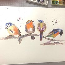 Il mio progetto del corso: Acquerello artistico per illustrazione di animali: gli uccelli. Traditional illustration, Watercolor Painting, Realistic Drawing, and Naturalistic Illustration project by Ylenia Raia - 07.24.2021