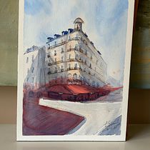 Mon projet du cours : Dessin architectural à l’aquarelle et à l’encre. Sketching, Drawing, Watercolor Painting, Architectural Illustration, Sketchbook & Ink Illustration project by louise_girard - 07.24.2021