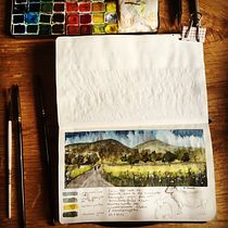 Ännys projekt: Aquarellreiseheft. Traditional illustration, Watercolor Painting, Architectural Illustration, Sketchbook, and Design project by paularooch - 07.23.2021