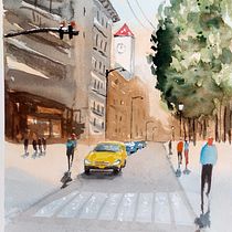 Il mio progetto del corso: Paesaggi urbani ad acquerello. Un projet de Beaux Arts, Aquarelle et Illustration architecturale de Cristina - 26.07.2021