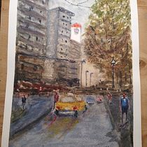 Mi Proyecto del curso: Paisajes urbanos en acuarela, primer intento. Un projet de Aquarelle de Roberto Justo Robiolo - 28.07.2021