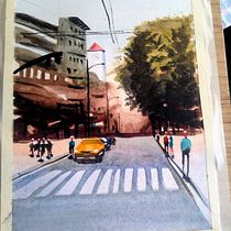 Mi Proyecto del curso: Paisajes urbanos en acuarela. Un projet de Beaux Arts, Aquarelle et Illustration architecturale de Maria G Bernardez - 23.07.2021