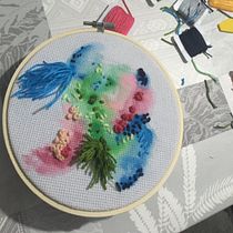 Mi Proyecto del curso: Técnicas básicas de bordado y acuarela. Painting, Watercolor Painting, and Embroider project by ELENA MUELAS TEROL - 07.29.2021