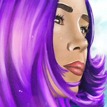 La Chica del Cabello Azul. Traditional illustration, Drawing, Digital Illustration, Portrait Drawing, Digital Drawing, and Digital Painting project by Hugo Maltos - 07.26.2021