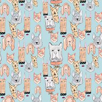 patron perritos acuarela. Design, Traditional illustration, Pattern Design, and Printing project by wolf.jp - 07.30.2021