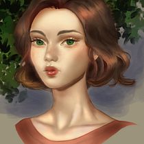 My project in Digital Fantasy Portraits with Photoshop course. Ilustração tradicional, Desenho, Ilustração digital, Desenho de retrato, Desenho digital, e Pintura digital projeto de babybluepowder - 29.07.2021