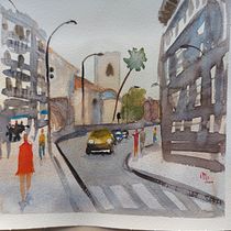 Mi Proyecto del curso: Paisajes urbanos en acuarela. Un projet de Beaux Arts, Aquarelle et Illustration architecturale de aprovefito_m - 30.07.2021