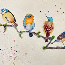 Meu projeto do curso: Técnicas expressivas de aquarela para ilustração de pássaros. Traditional illustration, Watercolor Painting, Realistic Drawing, and Naturalistic Illustration project by Gilda Pica - 07.31.2021