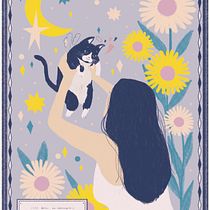 Vanilla the cat. Traditional illustration, Digital Illustration, and Digital Painting project by fernanda abe - 07.31.2021