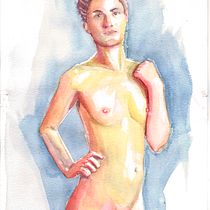 My project in The Human Figure in Watercolor course. Un progetto di Illustrazione tradizionale, Pittura, Pittura ad acquerello, Disegno realistico e Disegno anatomico di brecko - 31.07.2021
