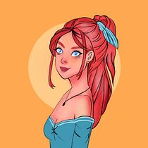 Mi Proyecto del curso: Retrato de personajes femeninos con Procreate. Projekt z dziedziny Trad, c, jna ilustracja, Ilustracja c, frowa, R, sunek c i frow użytkownika Lourdes Saldarriaga - 01.08.2021
