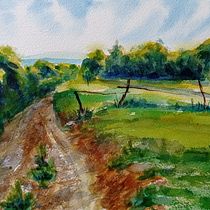 My project in Natural Landscapes in Watercolor course. Projekt z dziedziny  Sztuki piękne,  Malarstwo i Malowanie akwarelą użytkownika Agni Kuokkanen - 30.07.2021