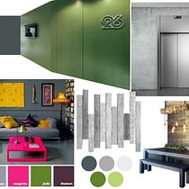 My project in Color Applied to Interior Design course (Mood Board for Lobby and Cafeteria). Un proyecto de Diseño de interiores, Decoración de interiores, Interiorismo y Teoría del color de MD ZAHIRUL ISLAM - 28.03.2021