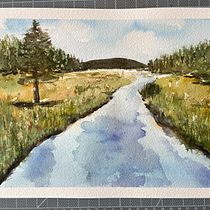My project in Natural Landscapes in Watercolor course. Projekt z dziedziny  Sztuki piękne,  Malarstwo i Malowanie akwarelą użytkownika Gretchen - 31.07.2021