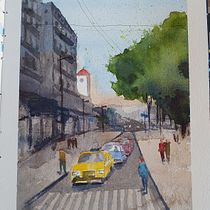 Meu projeto do curso: Paisagens urbanas em aquarela. Un projet de Beaux Arts, Aquarelle, Illustration architecturale , et Peinture de berthatb - 02.08.2021